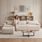 Boneless Sofa,3 Seat High-Quality ,Anti-Slip Design,No Assembly Curved Armrests Streamlined Design,Assembly Chaise 32D High Density Sponge For Living Rooms Bedrooms,White