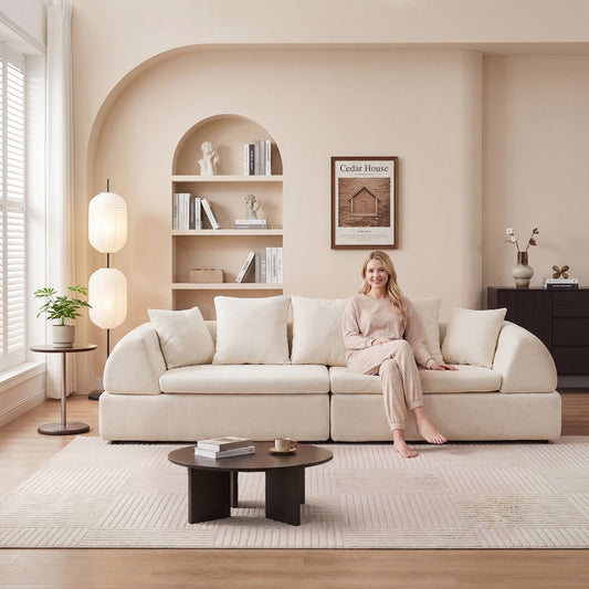 Cloud Modular Sectional Sofa - Shape Boneless Couch & Deep Fluffy Seat, No Assembly Required for Living Room Bedroom