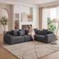 Oversized Cloud Velvet Curved Sectional Couch 118', Boneless Couch with L-Shape Chaise, Upholstered Compression Memory Foam Modular Sectional Sofa for Living Room, No Assembly Required