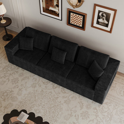 3 Seat Black Foam Sectional Sofa - Bedroom or Living Room