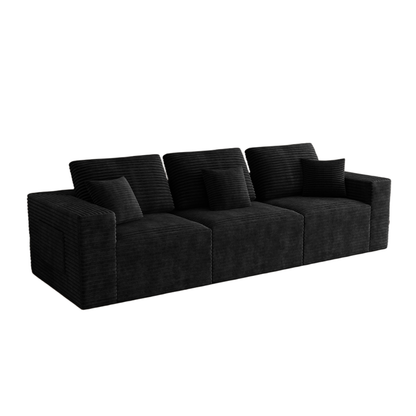 3 Seat Black Foam Sectional Sofa - Bedroom or Living Room