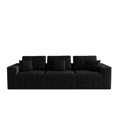 3 Seat Black Foam Sectional Sofa - Bedroom or Living Room