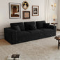 106.30*35.43"Modular sectional sofa seat,Upholstered compressed couch for living room,Bedroom,Apartment,No assembly required,3 PC free combination,Plush corduroy fabric,BLACK