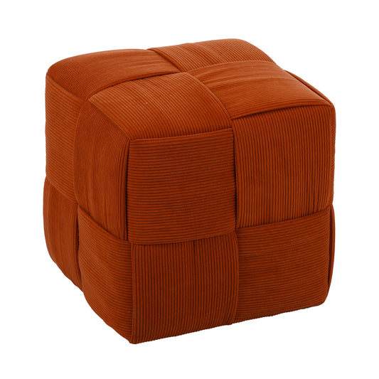 Ottoman Foot Rest Soft and Comfortable Ottoman Square Corduroy Woven Design Sofa Stool (Brown)