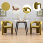 Contemporary Designed Velvet Fabric Upholstered Accent/Dining Chair /Barrel Side Chairs Kitchen Armchair for Living Room set of 2 (Olive Velvet)