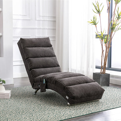 Dark Gray Linen Recliner - Vibration Chaise Lounge