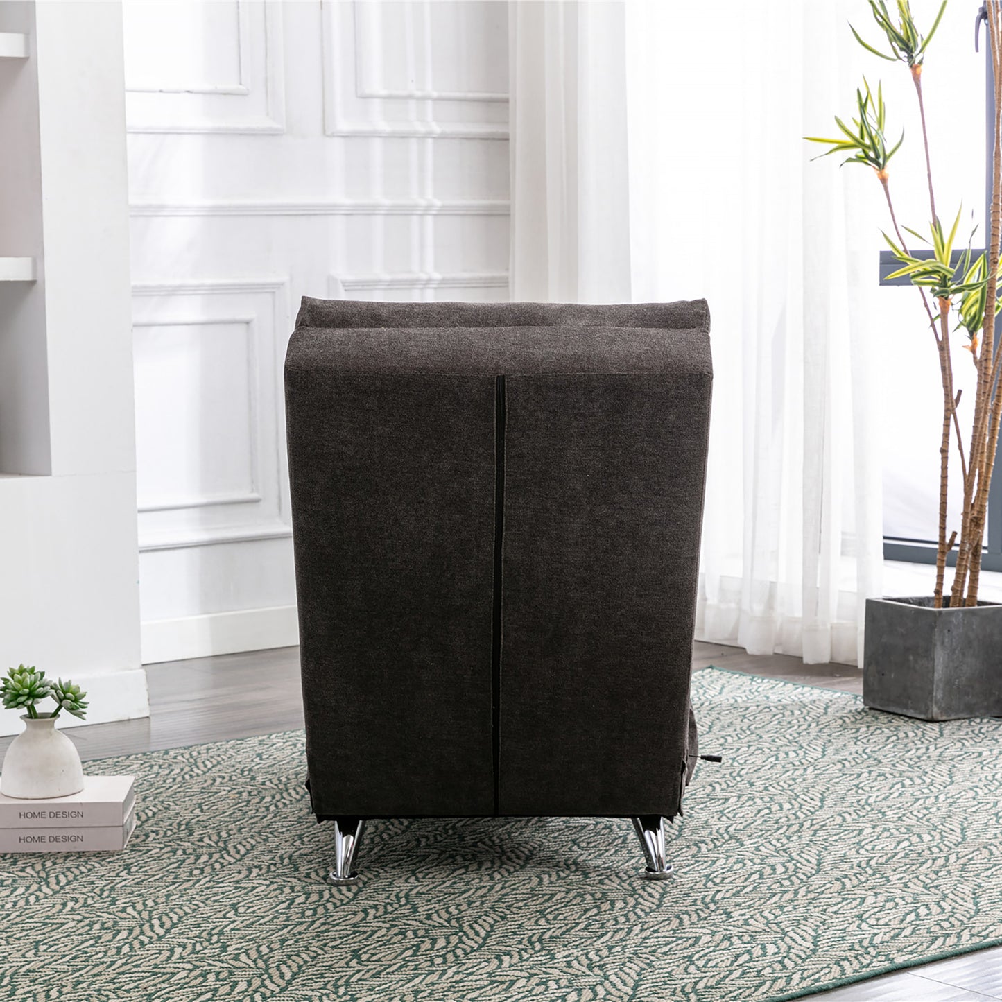Dark Gray Linen Recliner - Vibration Chaise Lounge