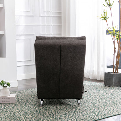 Dark Gray Linen Recliner - Vibration Chaise Lounge
