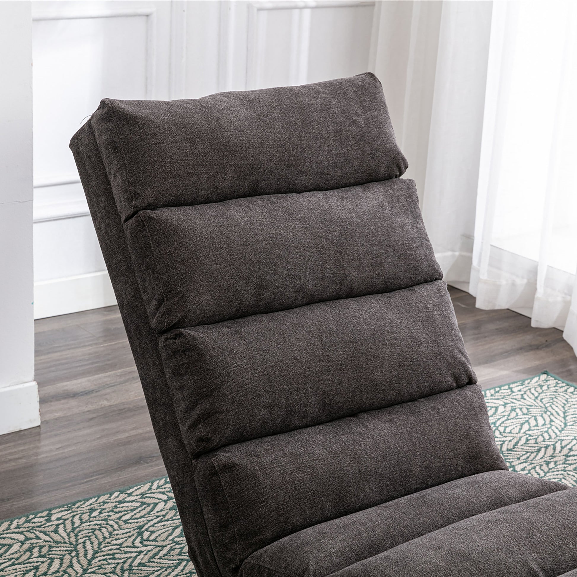 Dark Gray Linen Recliner - Vibration Chaise Lounge