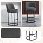 Counter Height Bar Stools Set of 2, Modern Barrel Counter Stools with Backrest, Linen Fabric Upholstered Accent Bar Stools for Kitchen Island