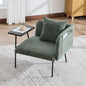 Leisure Chair, Lounge Relaxing Chair with Small Table and Back Pillow, Modern Upholstered Chairs with Metal Legs and Side Pockets , Single Sofa for Living Room/Bedroom/Garden