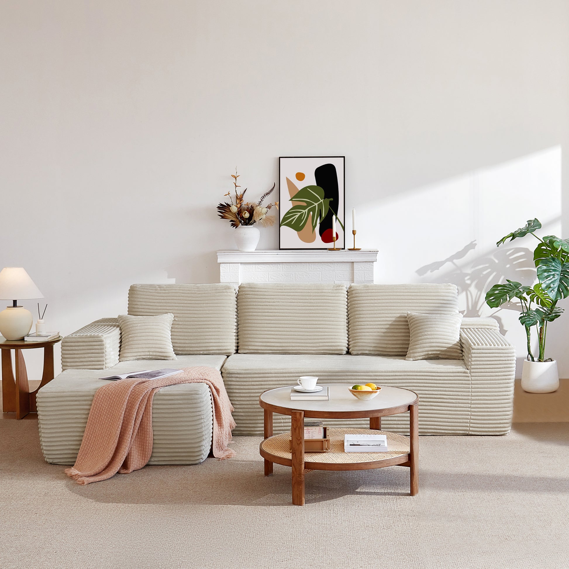 105" Cloud Sectional Couch with L-Shape Chaise,Modern Modular Sofa with Deep Seat, Upholstered Couches for Living Room Bedroom,No Assembly Required
