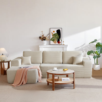 105" Cloud Sectional Couch with L-Shape Chaise,Modern Modular Sofa with Deep Seat, Upholstered Couches for Living Room Bedroom,No Assembly Required