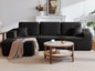 104" Cloud Sectional Sofa with L-Shape Chaise and Side Pockets , Modern Modular Design, Deep Seating, Upholstered Couch for Living Room/Bedroom, No Assembly Required (Plush Fabric), Black, Left-facing