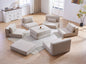 Upholstered Sectional Sofa Couch Set,Modular 100" L Shaped Floor Living Room Sofa Set With 5 Pillows,DIY Combination Sofa Couch for living rooms, apartments,bedrooms,Camel