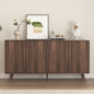 Sideboard Buffet Cabinet with Storage, Long Sideboard Storage Cabinet with 4 Doors, Wood Credenza Console Coffee Bar Cabinets with Adjustable Shelves for Living Room Kitchen Dining Room Walnut
