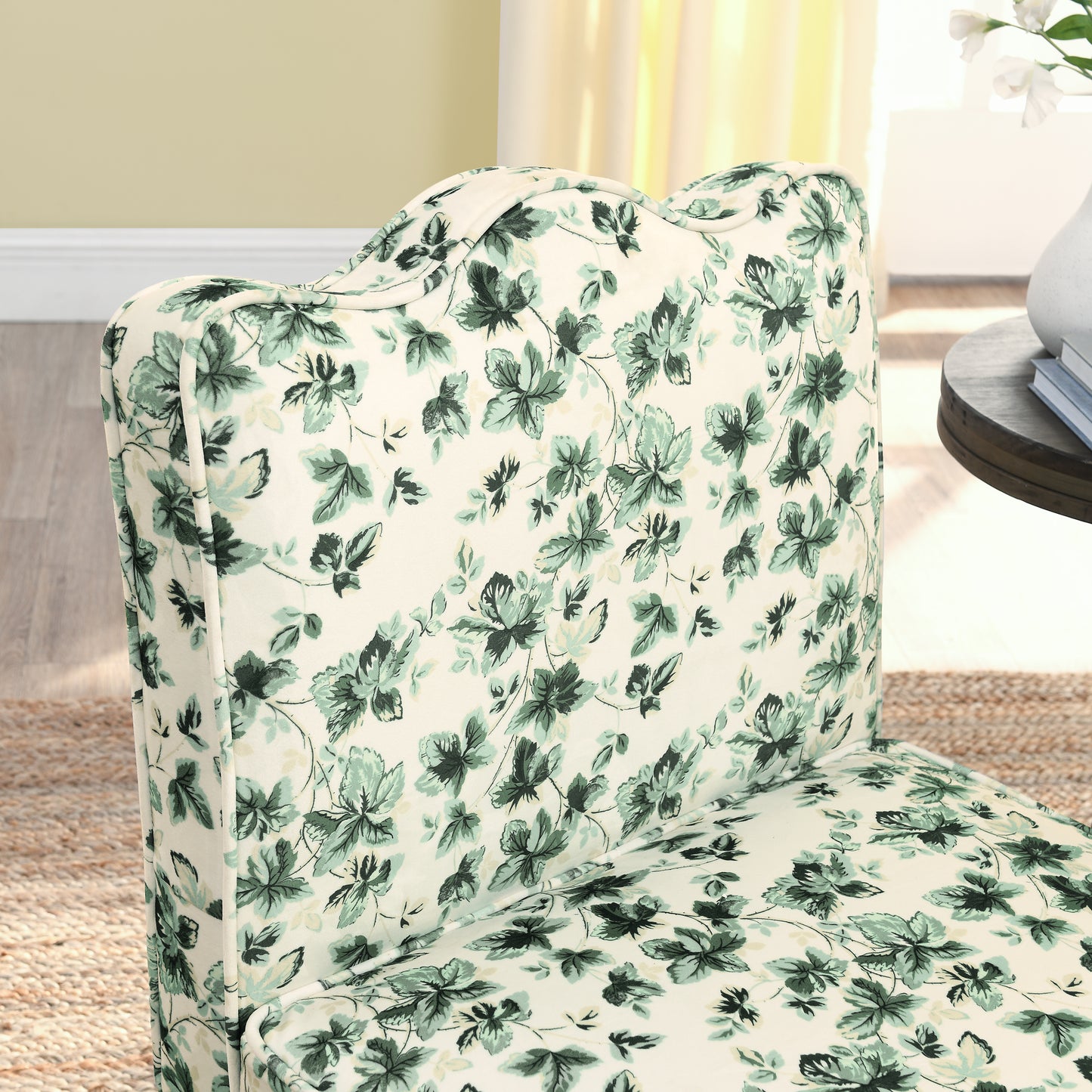 Flannel Dining Chair - Green, Soft Seat & Pillow Included