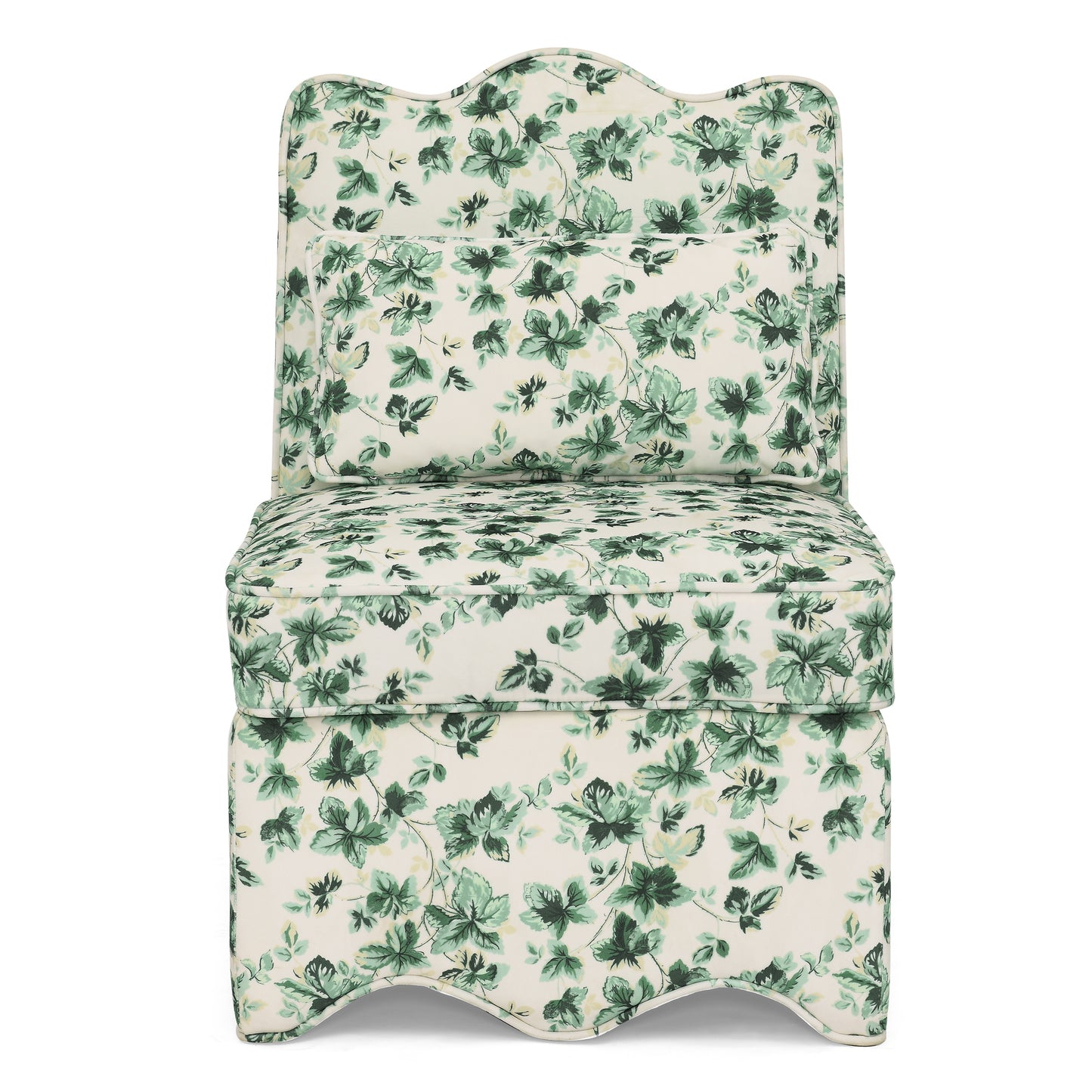 Flannel Dining Chair - Green, Soft Seat & Pillow Included