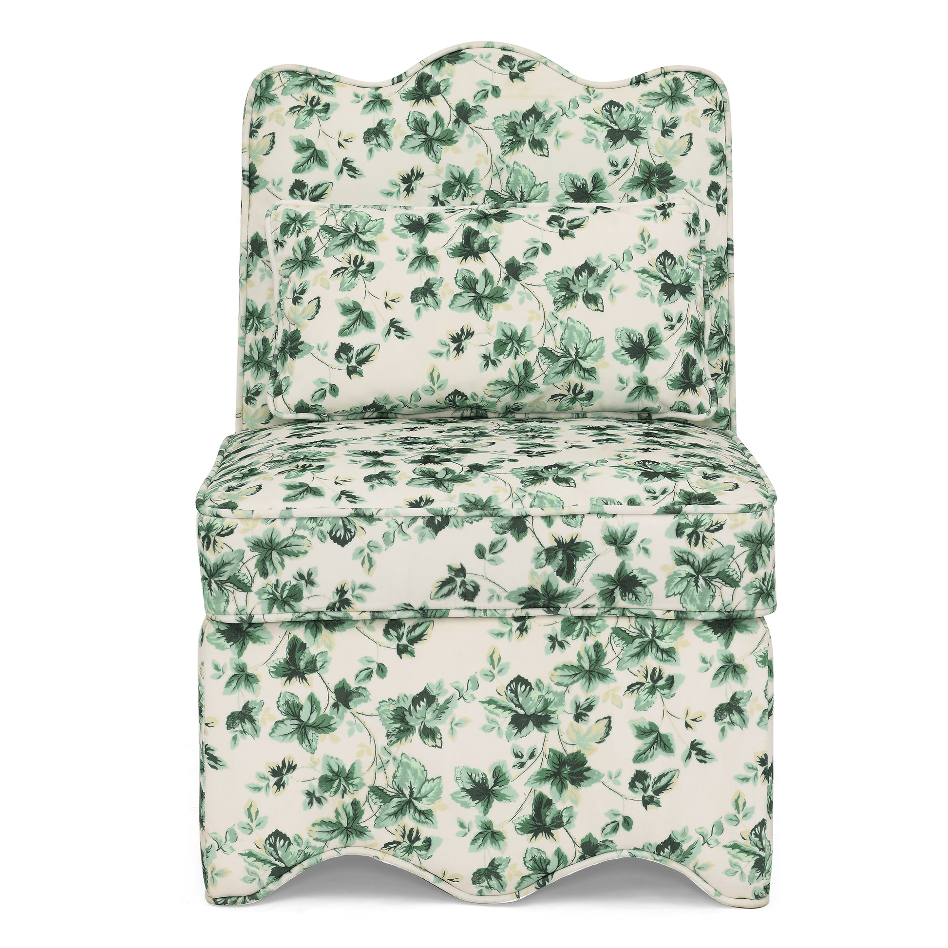 Flannel Dining Chair - Green, Soft Seat & Pillow Included