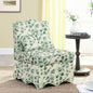 Flannel single dining chair with soft seat cushion and backrest, no armrests, matching pillow can be used as waist cushion, this dining chair can be used in the living room - GREEN