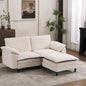 70.87" Black & White Two-Tone L Shaped Cloud Sofa, Modular Sectional with Ottoman, 2-Seat Chenille Deep Seat and Pillow – Perfect for Living Room, Bedroom, Apartment
