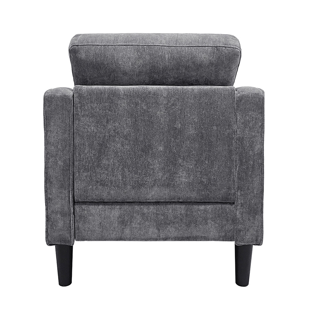 Gray Linen Accent Chair - 30" Armchair for Bedroom or Living Room