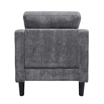Gray Linen Accent Chair - 30" Armchair for Bedroom or Living Room