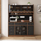 Freestanding 63'' W Buffet Storage Cabinet with Hutch,Large Coffee Bar with 6 Drawers,4 Cabinets with Adjustable Shelves,Pegboard, Power Outlet