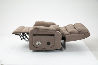 180 Degree Beige Brown Velvet Recliner - Large Lift Chair