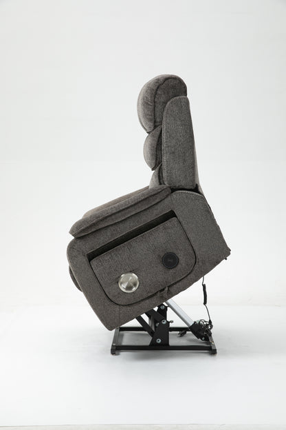 180 Degree Light Brown Chenille Recliner - Large Massage Chair