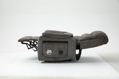 180 Degree Light Brown Chenille Recliner - Large Massage Chair