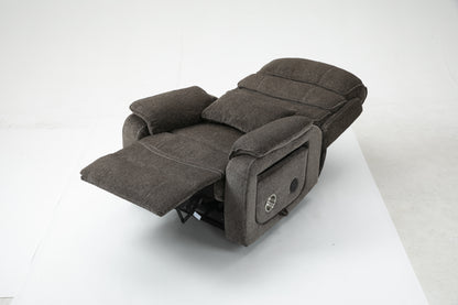 180 Degree Light Brown Chenille Recliner - Large Massage Chair