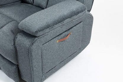 Blue-Green Chenille Power Lift Recliner - Elderly & Big Man