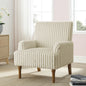 Modern Accent Chair with 3.5cmW Wide Wale Corduroy, 9" Solid Wood Legs, Comfortable Upholstered Armchair in Beige for Living Room