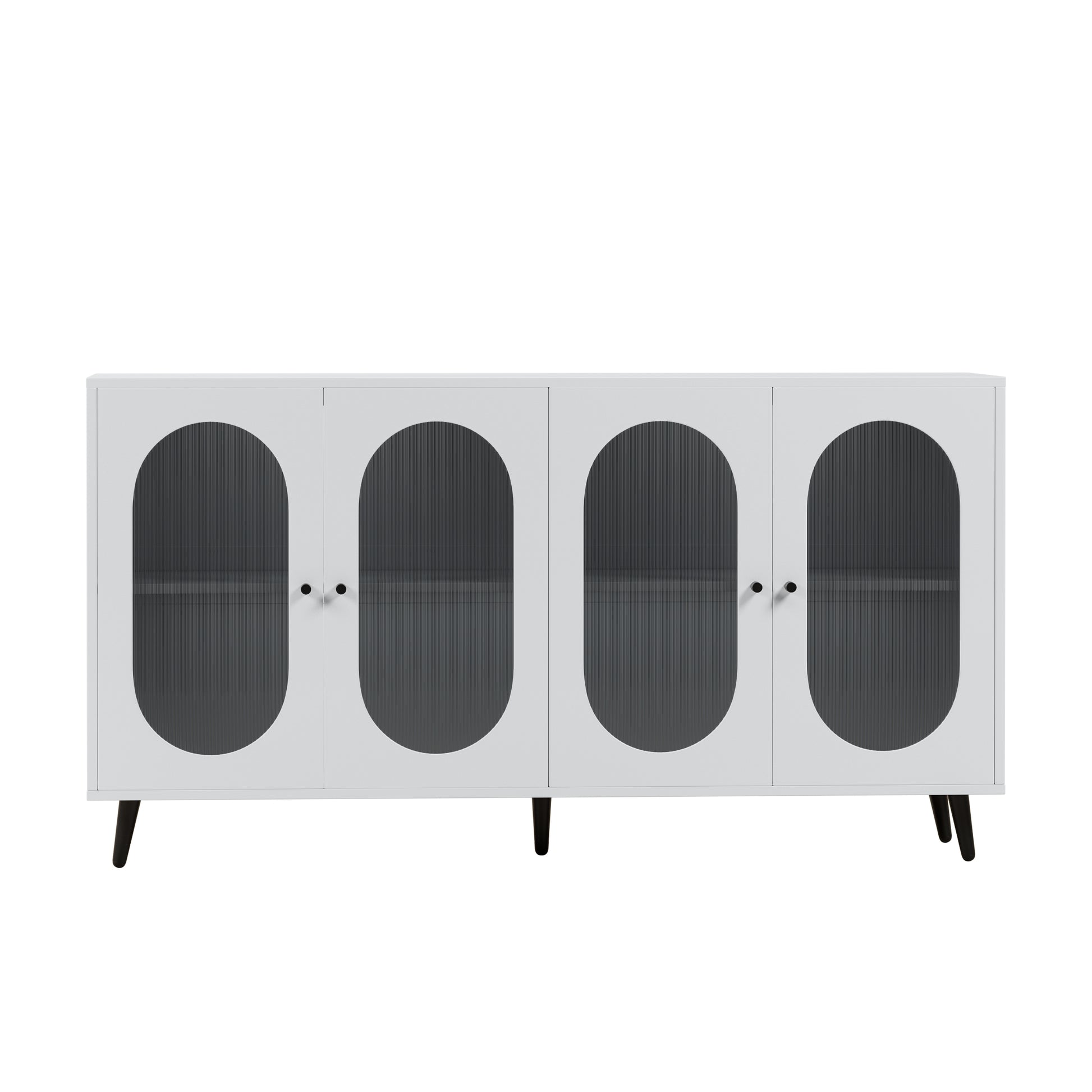 60" White MDF Buffet Cabinet with Storage Doors