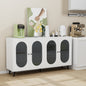 Buffet Cabinet with Storage, 60'' Storage Cabinet with 4 Acrylic Doors, Accent Cabinet, Sideboard Cabinet for Hallway, Entry, Living Room, White