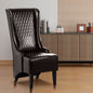 23.03" Wide Faux Leather High-Back Accent Chair, Comfy High Wingback Chair, Living Room Chair with Soft Padded & Wooden Legs, Modern Side Chair for Living Room, Bedroom