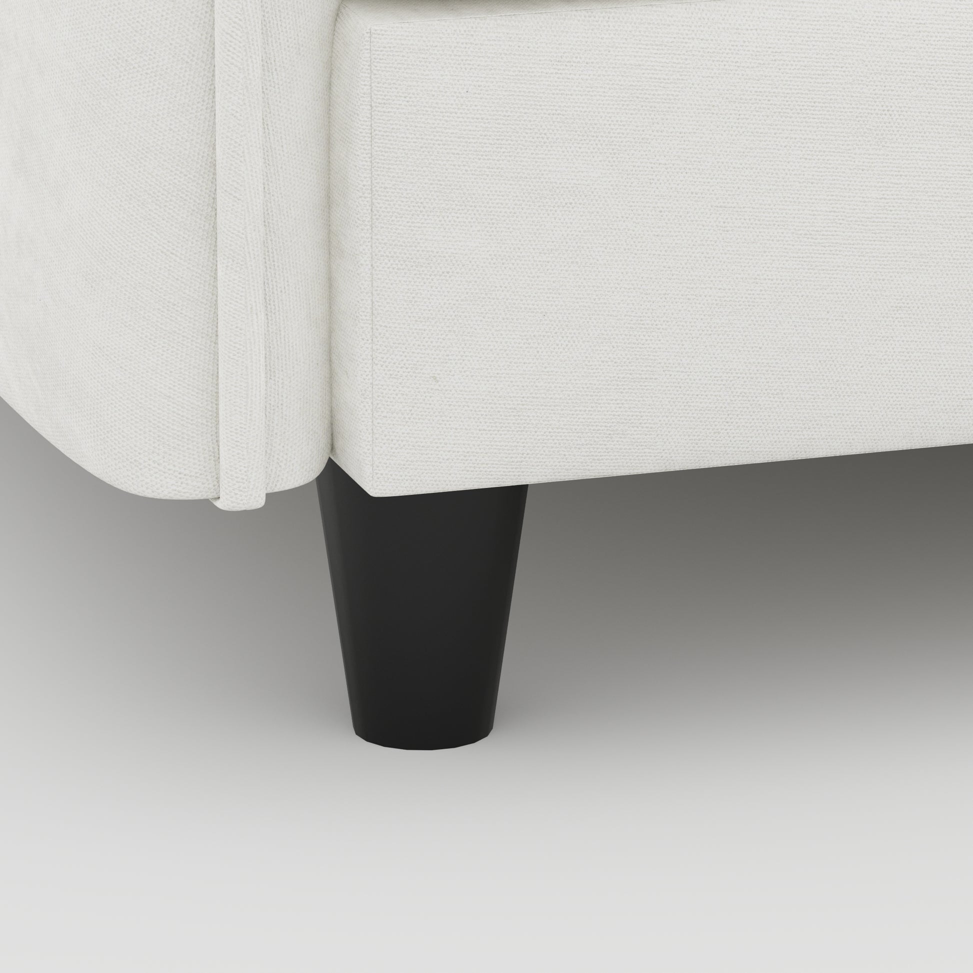107.8" Beige Fabric 3-Seater Sofa with Ottoman for Living Room