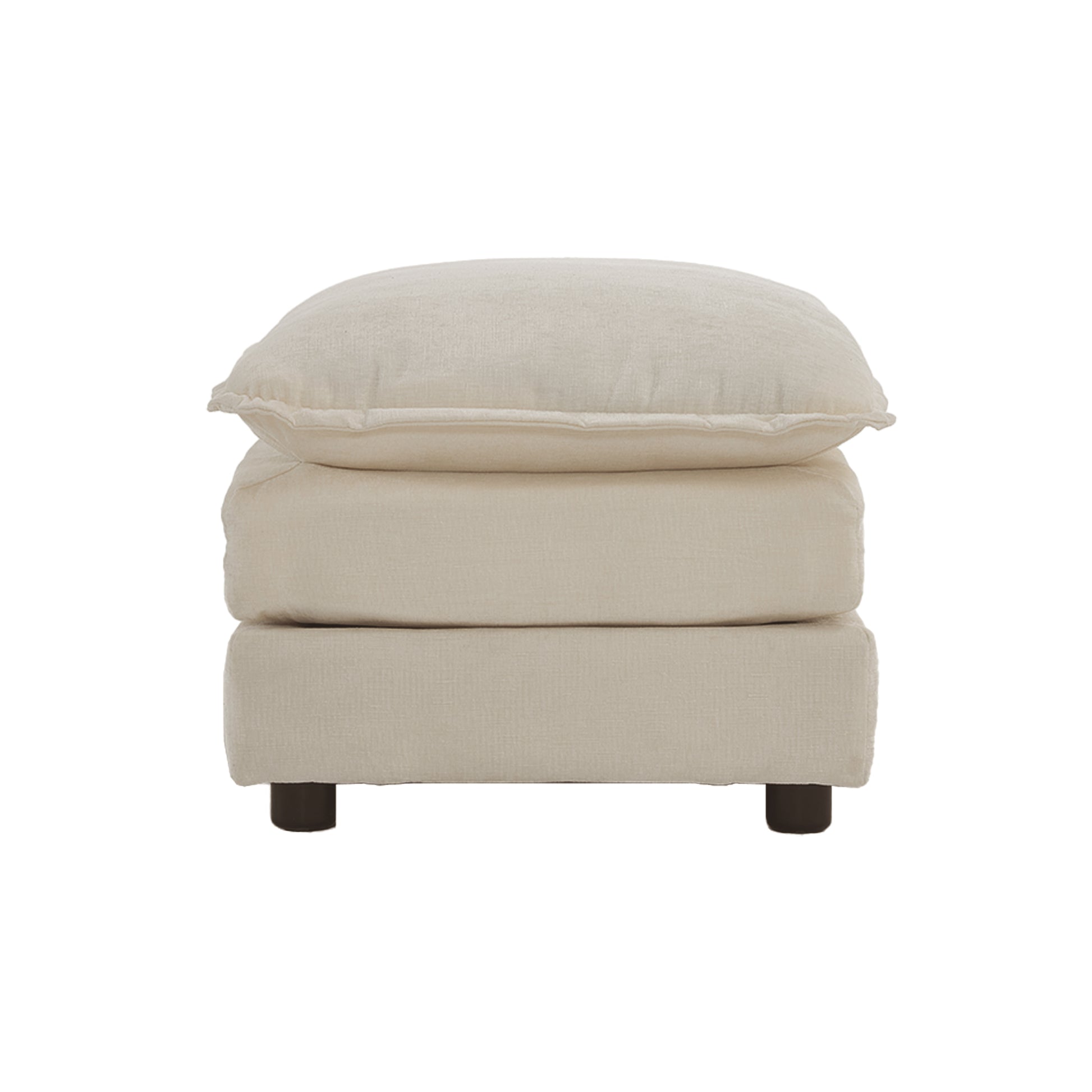 Light Coffee Chenille Ottoman - Combines with Sofas for Living Room