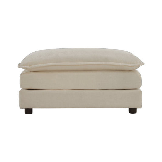 Chenille Fabric Ottomans Footrest to Combine with 2 Seater Sofa, 3 Seater Sofa and 4 Seater Sofa, Light Coffee