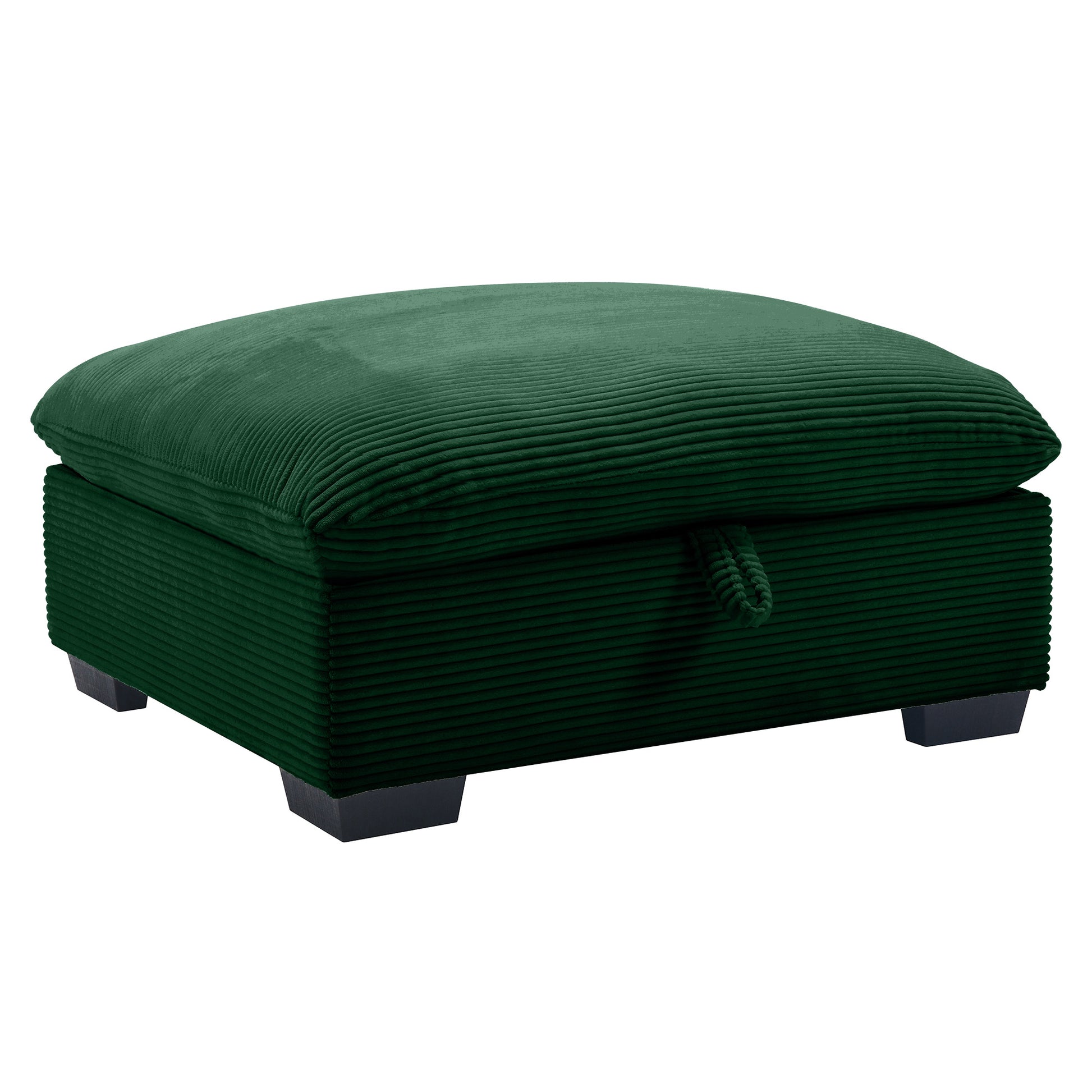 Corduroy Ottoman - Green Comfort Footrest