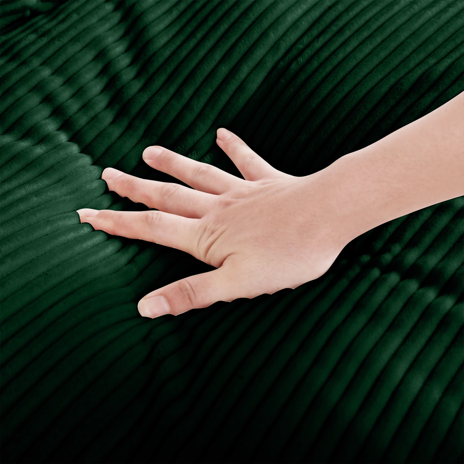 Corduroy Ottoman - Green Comfort Footrest