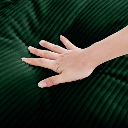 Corduroy Ottoman - Green Comfort Footrest