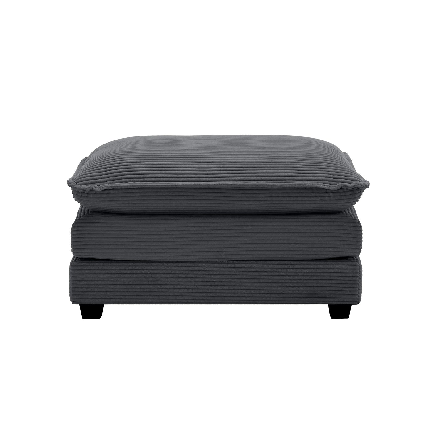 Ottoman Footstool in Corduroy Fabric, Can be Used with 2 Seater Sofas, 3 Seater Sofas and 4 Seater Sofas,Grey Corduroy Fabric