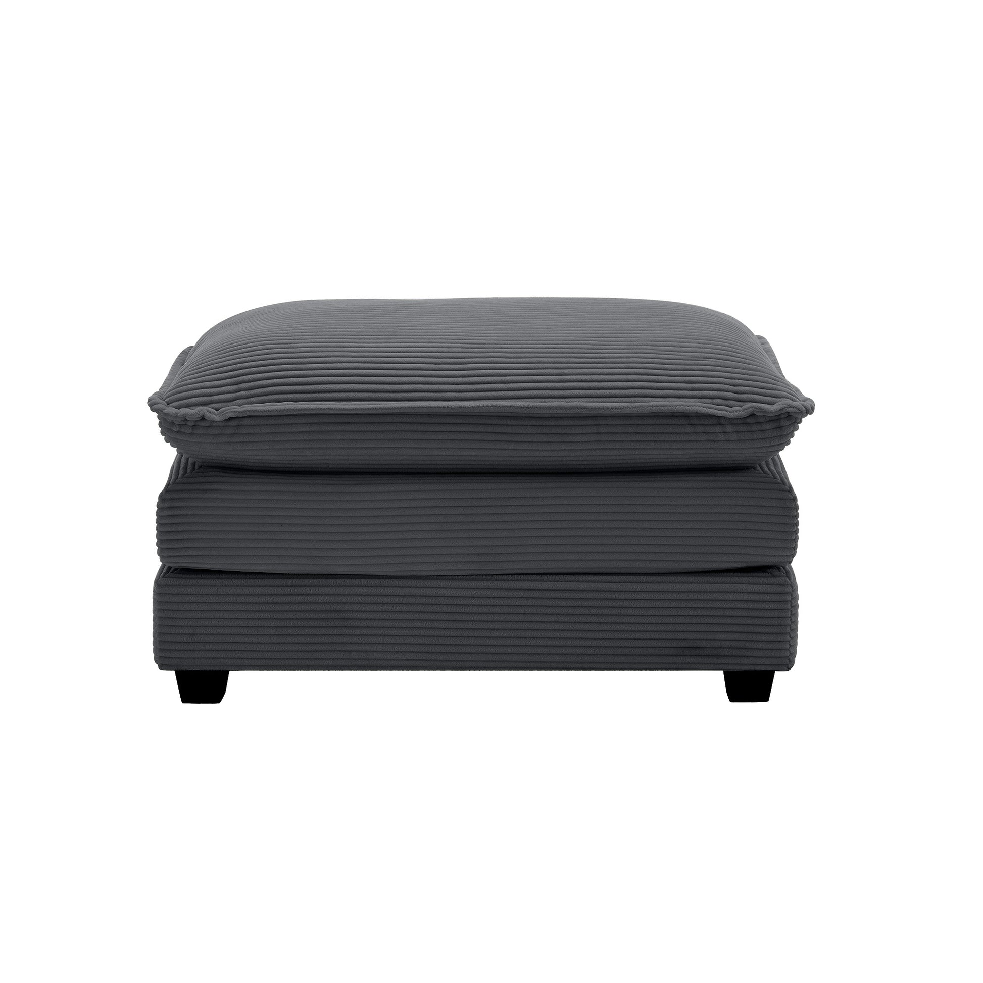 Ottoman Footstool in Corduroy Fabric, Can be Used with 2 Seater Sofas, 3 Seater Sofas and 4 Seater Sofas,Grey Corduroy Fabric