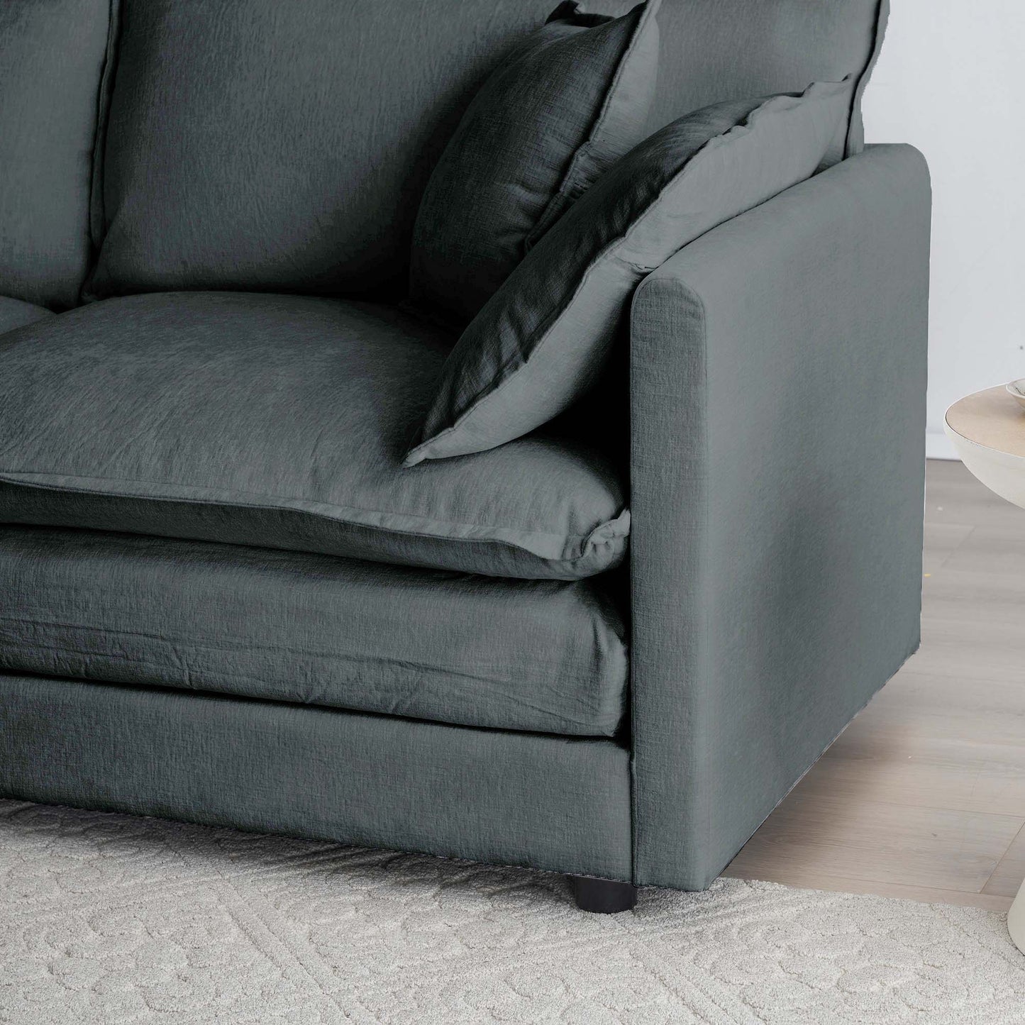 Grey Chenille Ottoman - Combine with Sofa