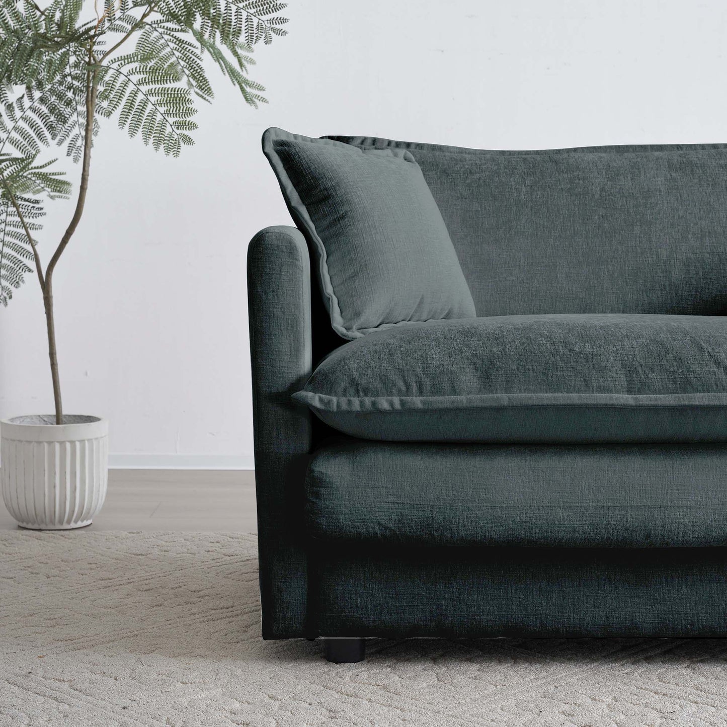 Grey Chenille Ottoman - Combine with Sofa