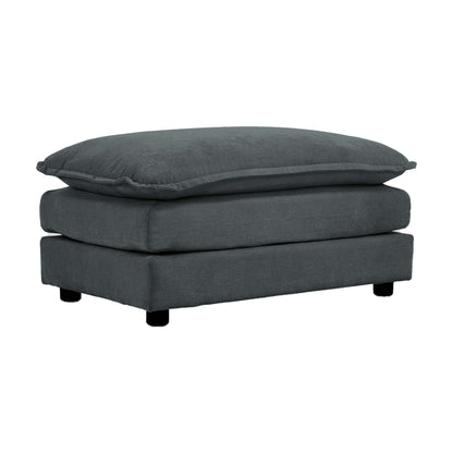 Chenille Fabric Ottomans Footrest to Combine with 2 Seater Sofa, 3 Seater Sofa and 4 Seater Sofa, Grey Chenille