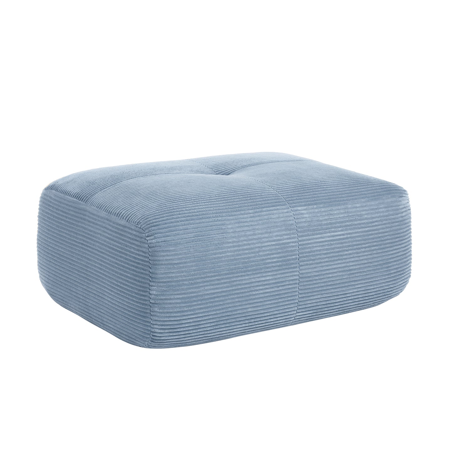 Cozy Corduroy Ottoman - Blue Comfort