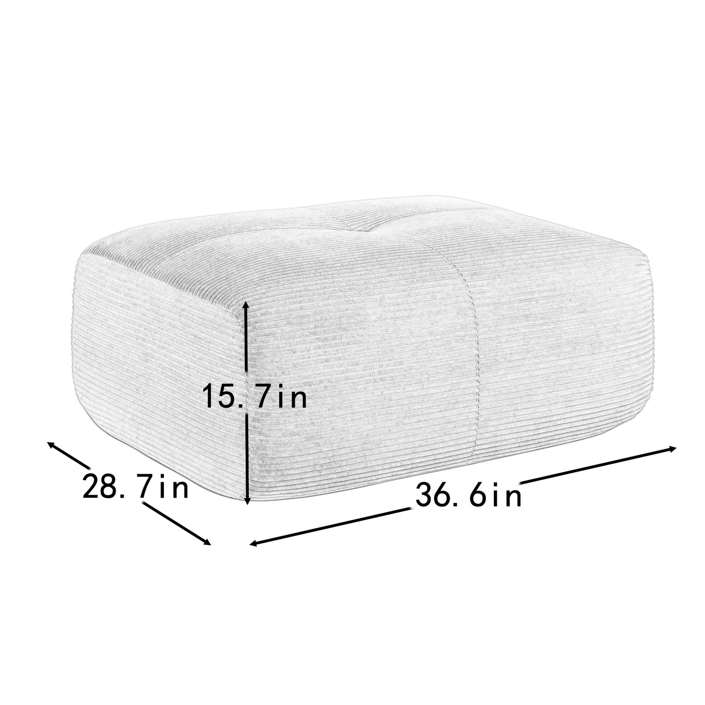 Cozy Corduroy Ottoman - Blue Comfort